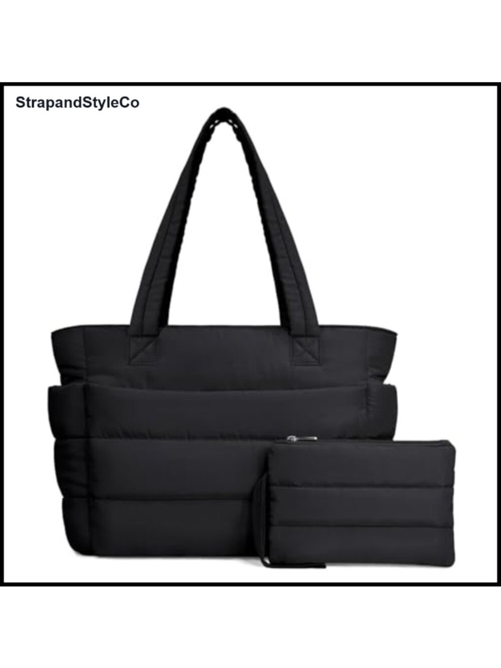 Puffer Tote Bag Lightweight Quilted Shoulder Bag 17" Laptop 30L
